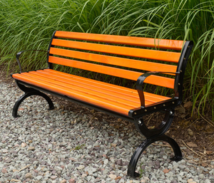 Panca da <span class=keywords><strong>giardino</strong></span> per esterni in legno massello in acciaio massiccio metallo moderno parco pubblico più venduto - Product Image 2
