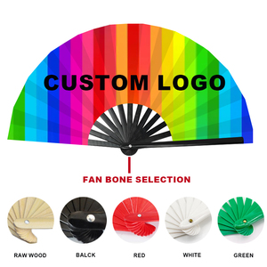 Nhà Máy Giá Lớn Long Lanh Rave Tre Tay Người Hâm Mộ Tùy Chỉnh Gấp Lễ Hội Clack Quạt Tay Cho Khiêu Vũ - Product Image 4