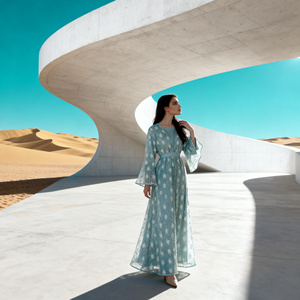 Vestido Abaya Elegante de Encaje de Poliéster Personalizado para Fiestas y Eventos para Mujeres Musulmanas, Proveedor Mayorista OEM - Product Image 4