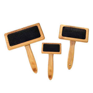 Wooden <b>Pet</b> Grooming <b>Brush</b> Set With Stainless Steel Bristles For Dogs And Cats Massage Comb Convenient Design Simple Style - Product Image 3