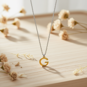 Collar de Acero Inoxidable con Colgante de 1 cm de un Solo Lado, Joyería de Moda G - Product Image 1