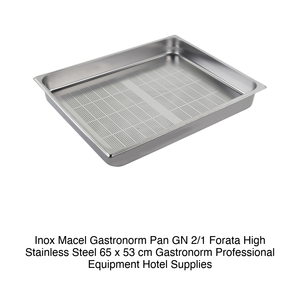 ถาดอาหารสแตนเลสเจาะรู GN 2/1 65 × 53 × 10 ซม., 3426 กรัม อิน็อกซ์ อิน็อกซ์ มาเซล - Product Image 2