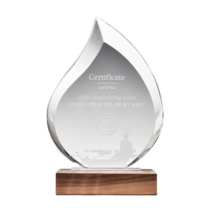 Plaques de récompense tendance en acrylique et MDF, matériau cristallin pour souvenirs de coopération, gravées au laser - Product Image 1