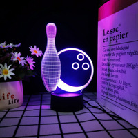 Lampe LED 3D en acrylique personnalisable avec 7 couleurs changeantes, illusion d'optique, motif club de football, pour la maison