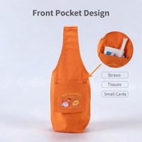 Porte-bouteille en toile robuste de qualité supérieure avec logo personnalisé, sac de transport pour tasse à café