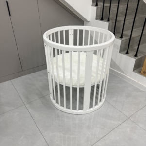 <span class=keywords><strong>Lit</strong></span> de bébé ovale en bois 4-en-1 avec moustiquaire intégrée pour nouveau-né - Product Image 6