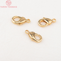 Fermoirs mousquetons en laiton plaqué or 24 carats pour bracelets et colliers, accessoires de bijouterie DIY de haute qualité