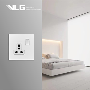 Interrupteur mural à bascule en acier inoxydable blanc extrêmement simple, prise européenne française anglaise - Product Image 4