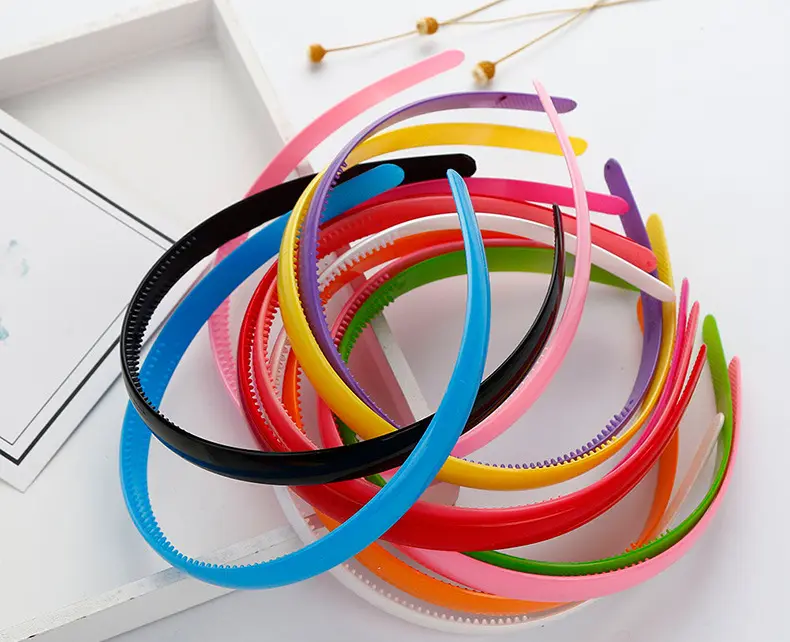 Wholesale Candy Color Plastic Solid 2.5cm Hair Hoop With Teeth Luster Hair Band High Quality Headband For Women Hair Accessories