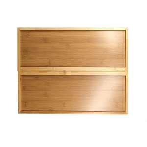 Boîte à couteaux rétractable, plateau à compartiments réglables en bambou pour vaisselle de style occidental, boîte de rangement pour ustensiles de cuisine domestiques - Product Image 3