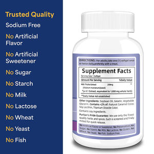 Nutraceutical Milk Thistle Extract <b>Supplement</b> Manufacturer Vegan 1000 mg for <b>Liver</b> Support 90 Milk Thistle Extract Softgels - Product Image 4