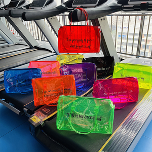 Women Waterproof Jelly Clear Purses 2021 Latest Beaded Purse Laminated logo Plastic Bags custom print pvc purse