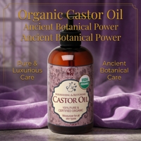 Huile de ricin biologique pressée à froid en gros, 100 % pure et naturelle, huile végétale pour l'aromathérapie, les soins de la peau, les soins capillaires, hydratant pour tous