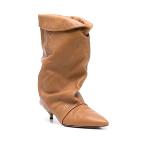 Scarpe di lusso <span class=keywords><strong>donna</strong></span> 2025 alla moda <span class=keywords><strong>stivali</strong></span> per <span class=keywords><strong>donna</strong></span> stivaletti tacchi per <span class=keywords><strong>donna</strong></span> stropicciata <span class=keywords><strong>stivali</strong></span> di <span class=keywords><strong>pelle</strong></span> - Product Image 3