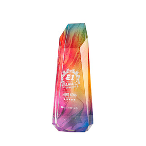 High-quality Crystal Custom-Made Creative Event Trophies Vibrant Color Printing Free Design Various Sizes Oval Shape Durability