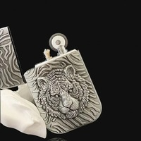 Briquet à kérosène coupe-vent en alliage de zinc, style rétro bronze, avec logo personnalisé en relief