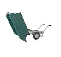 Chariot à benne basculante multifonctionnel compatible VTT, à poussée manuelle, à économie d'énergie, avec plateau en plastique de grande capacité, pour jardinage et petites exploitations agricoles