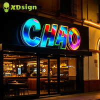 Lettres lumineuses LED 3D personnalisées à changement de couleur rapide pour extérieur, enseigne néon magique pour fête, équipement publicitaire, signalétique commerciale, décoration Bluetooth