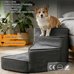 Pet Stairs Soft Foam <b>Dog</b> Ramp for High <b>Bed</b> <b>Sofa</b> Small Puppy Wholesale Factory Vendor Manufacturer Bulk - Product Image 1