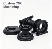 Support de montage à bride optique en aluminium anodisé noir usiné CNC de haute précision pour pièces de caméra d'inspection par vision industrielle
