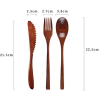 Vente chaude en gros OEM ODM couteau en bois cuillère fourchette baguettes ensemble de vaisselle d'extérieur portable pour la cuisine et la maison
