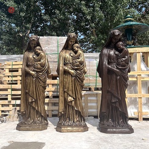 Escultura de Bronce de la Virgen María y Jesús para Exteriores, Estatua Religiosa Católica de Metal, Estatua de la Virgen María de Bronce - Product Image 2