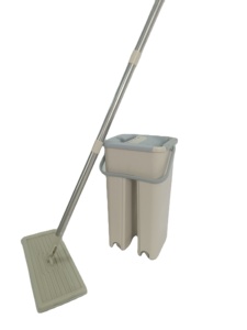 Vente flash : Serpillère plate en microfibre remplaçable, mains libres, <span class=keywords><strong>nettoyage</strong></span> des sols, serpillère magique à essorage 360° et ensemble de seau - Product Image 1