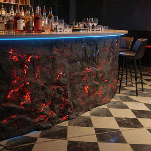 Panneau mural translucide en FRP effet roche de lave, plaque de pierre artificielle 3D rétroéclairée pour la décoration intérieure de KTV, bars et discothèques - Product Image 3