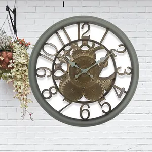 家の装飾のためのホット販売工業芸術スタイルの壁時計円形抽象パターン機械設計片面