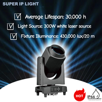 Projecteur laser blanc 300W, durée de vie 30000H, faisceau étroit 0.72, DMX/RDM, écran tactile, indice de protection IP66, effet arc-en-ciel 14 couleurs, carbone