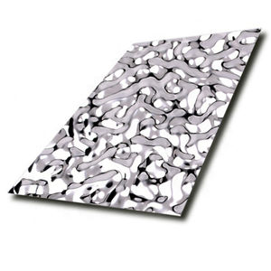 China Rose Gold Edelstahl dekorative Wasser Ripples <span class=keywords><strong>Sheet</strong></span> Frei Probe hier geprägtes Edelstahl blech Farb blatt - Product Image 1