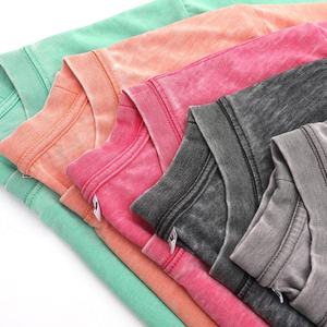 High Quality 100% Cotton Oversize Acid Washed T-<b>Shirts</b> Vintage Custom Stone Wash Print Loose Fit Knitted Lain-t-<b>Shirt</b> - Product Image 1