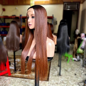 Couleur brune 100% vietnamien meilleure qualité cheveux humains os perruques droites longue longueur pour les femmes noires - Product Image 1