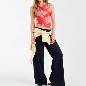 Top Halter de Verano para Mujer, Diseño de Fábrica, Escote Profundo en V, Transpirable, 100% Algodón, Estampado Hawaiano, Alta Calidad - Product Image 2