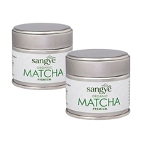 Boîte à thé en métal ronde vide avec couvercle hermétique personnalisé de 20g, 30g, 50g pour l'emballage du thé matcha