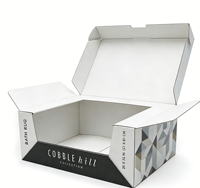 Boîte de présentation en carton ondulé en papier kraft écologique et recyclable, personnalisée OEM, avec fenêtre transparente pour comptoir, emballage de vente au détail - Vente en gros