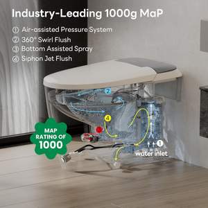 CASTA DIVA CD-W10V toilette intelligente allongée Bidet siège chauffant télécommande Siphon rinçage ADA confort hauteur air intégré - Product Image 3