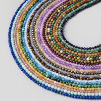 Perles en vrac rondes facettées de 4 mm en cristal, agate, fluorite, quartz semi-finies en brins pour la vente en gros