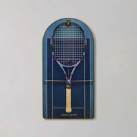 Kotak pajangan raket tenis dinding, hadiah kenang-kenangan khusus, bingkai pajangan seni dinding akrilik dekoratif untuk penggemar dan kolektor tenis