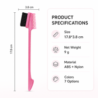 Brosse à sourcils double embout 3-en-1 en gros, brosse à cheveux rebelles, peigne à bordure, outil de toilettage en ABS et nylon, logo personnalisé OEM ODM B2B