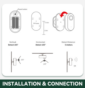 Tuya <b>Smart</b> PIR Motion Sensor Luminance/Temperature Humidity Detection Battery Operated for Home Garage Car Via App 3IN1 Function - Product Image 5