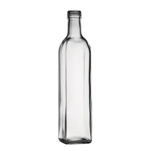 Berlin ambalaj Oem gıda sınıfı kare küçük 100ml 120ml 250ml 520ml 770ml Marasca cam şişe zeytinyağı şişesi