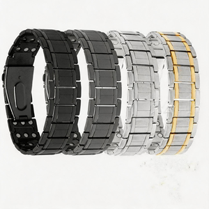 สร้อยข้อมือสแตนเลสสตีลแบบโซ่เคลือบสีดำสไตล์คลาสสิกสำหรับทุกเพศ - Product Image 1