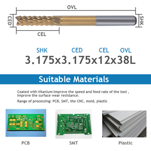 Hozly 3.175mm tráng Ngô cuối nhà máy để cắt bảng mạch <span class=keywords><strong>PCB</strong></span> vonfram coban hợp kim <span class=keywords><strong>CNC</strong></span> Router <span class=keywords><strong>bit</strong></span> phay - Product Image 6