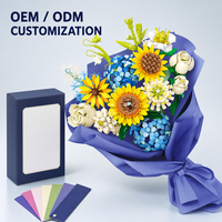 Ensemble de blocs de construction de bouquets de fleurs personnalisés OEM DIY, modèle d'affichage floral coloré, jouet éducatif, cadeau, décoration, vente en gros JJ9196 B2