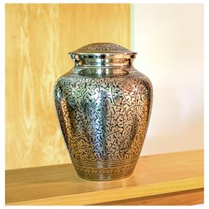 Urnas de cremación de diseño deslumbrante, talla de hoja de roble, urna de cenizas para adultos metálica sólida, urna de recuerdos de metal de primera calidad - Product Image 6