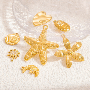 จี้สแตนเลสทรงต่างๆ ชุบทอง 18k สำหรับทำสร้อยคอ อุปกรณ์ทำเครื่องประดับ DIY - Product Image 2