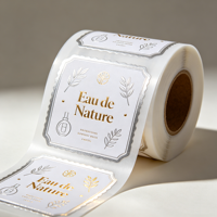 Autocollants personnalisés en vinyle imperméables et résistants à l'huile avec impression dorée pour l'emballage de flacons de parfum
