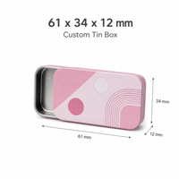 Boîte en métal rose personnalisée avec impression, 61 x 34 x 12 mm, couvercle coulissant, emballage pour accessoires cosmétiques, bonbons, menthes, petites pièces, OEM