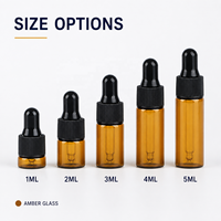 Botol Tetes Kaca Amber 1ml 2ml 3ml 4ml 5ml Botol Sampel Serum Minyak Esensial Mini